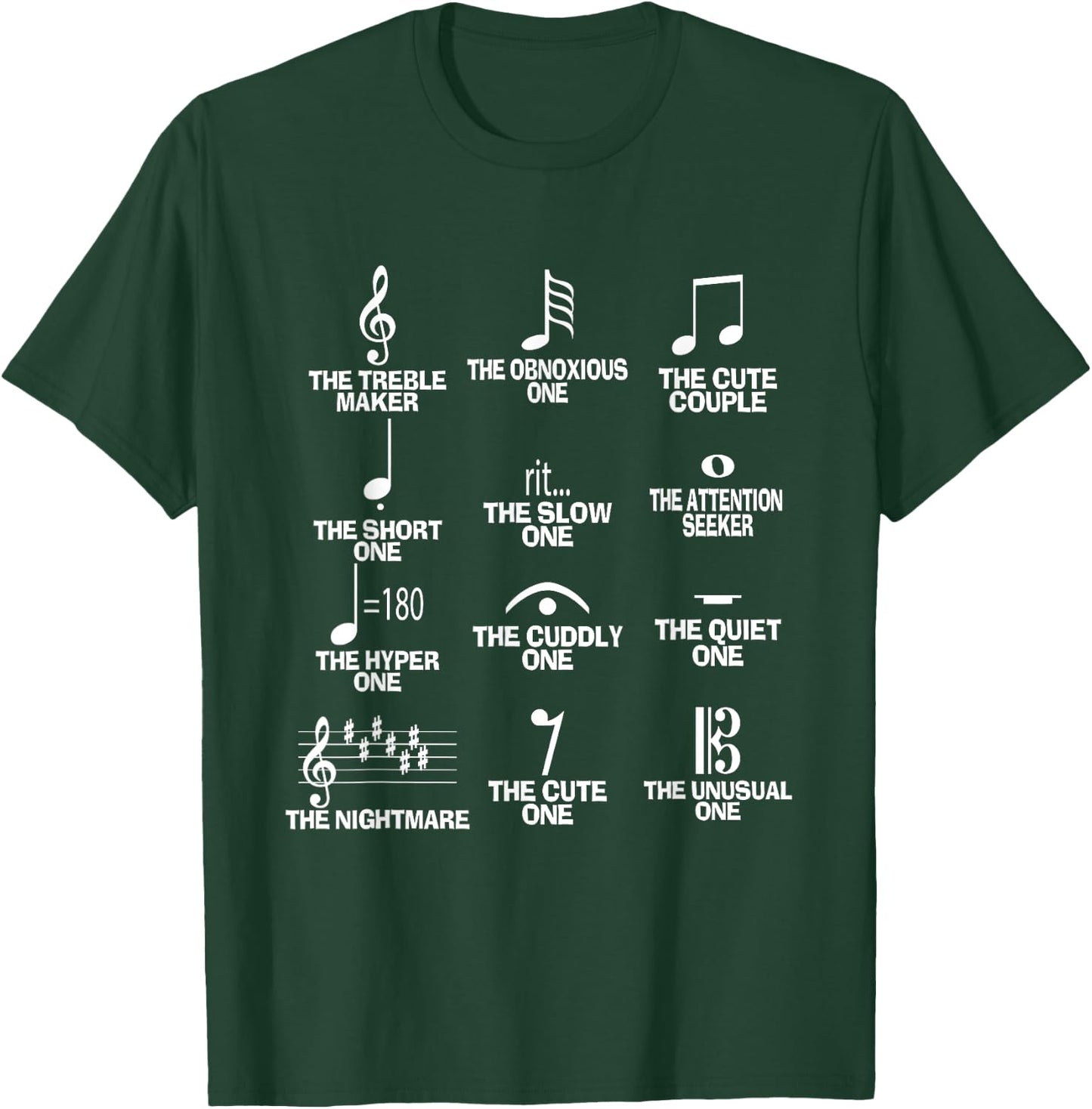 Musical Notes Symbol Definition Humor Funny Christmas Gift Short Sleeve T-Shirt - T-Shirt | Forest