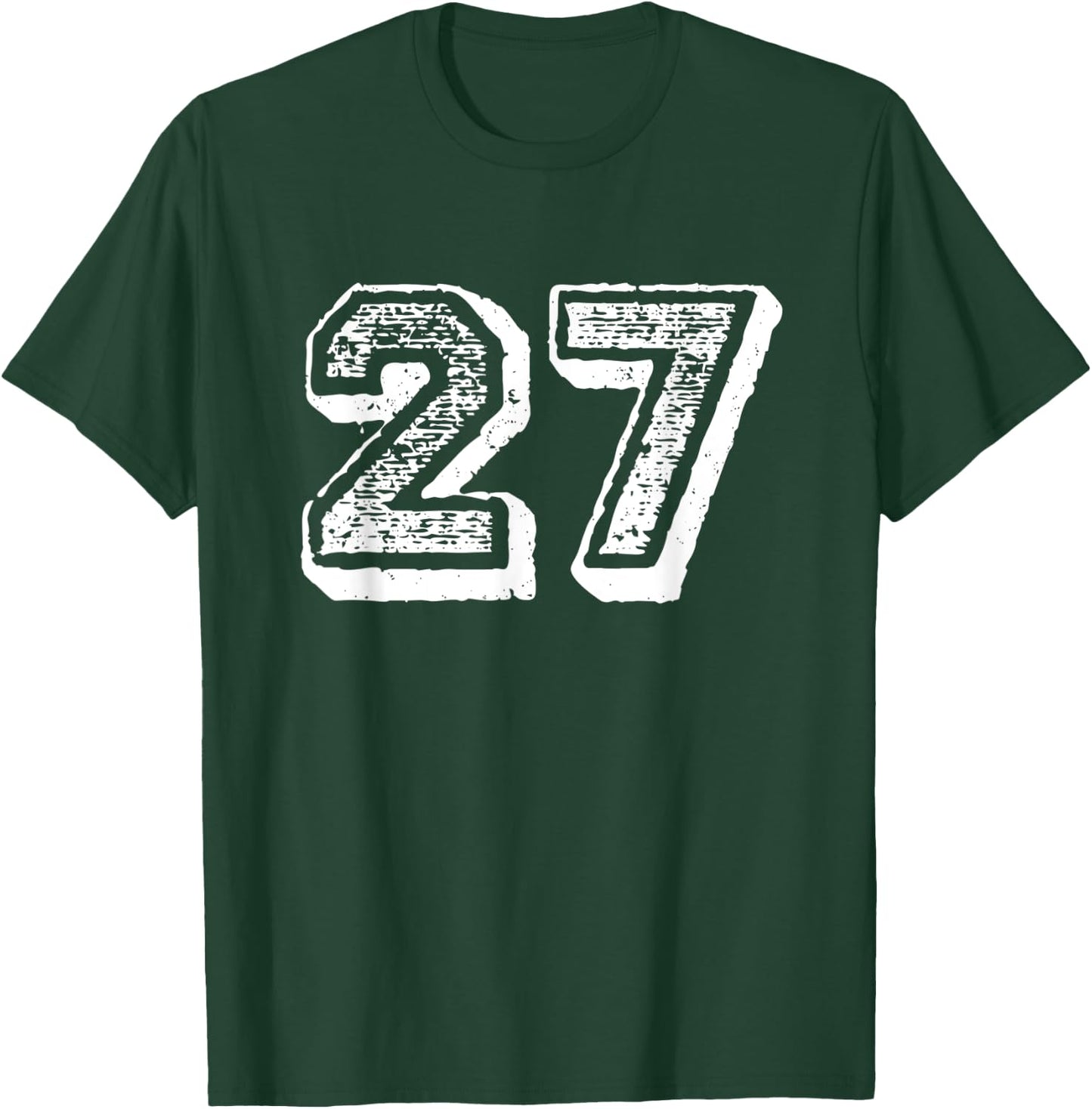 Number 27 Sports Jersey Player #27 Fan Front Print Vintage T-Shirt - T-Shirt | Forest