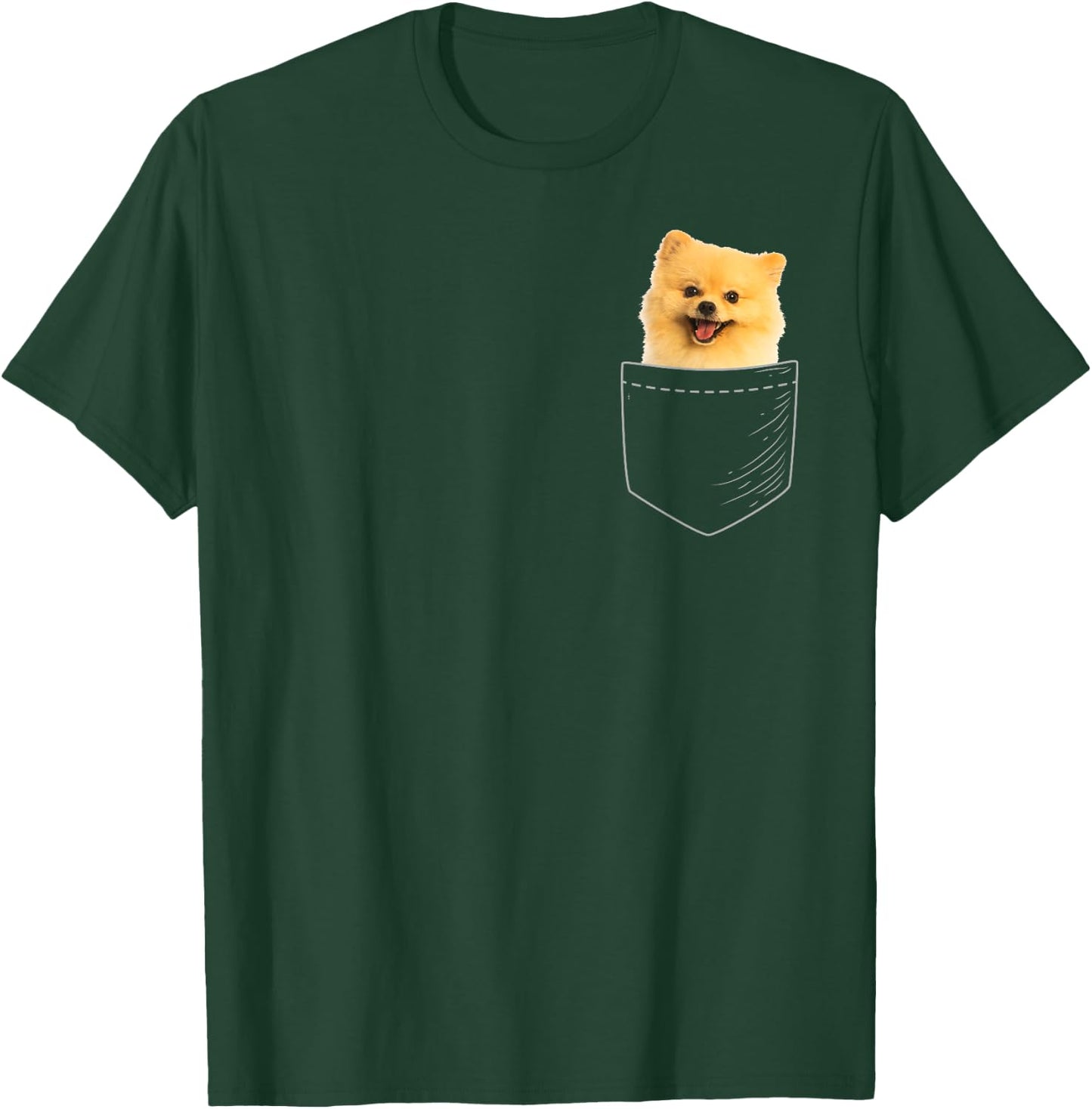 Pomeranian Pom in Pocket I Love Pomeranians Gift T-Shirt - T-Shirt | Forest