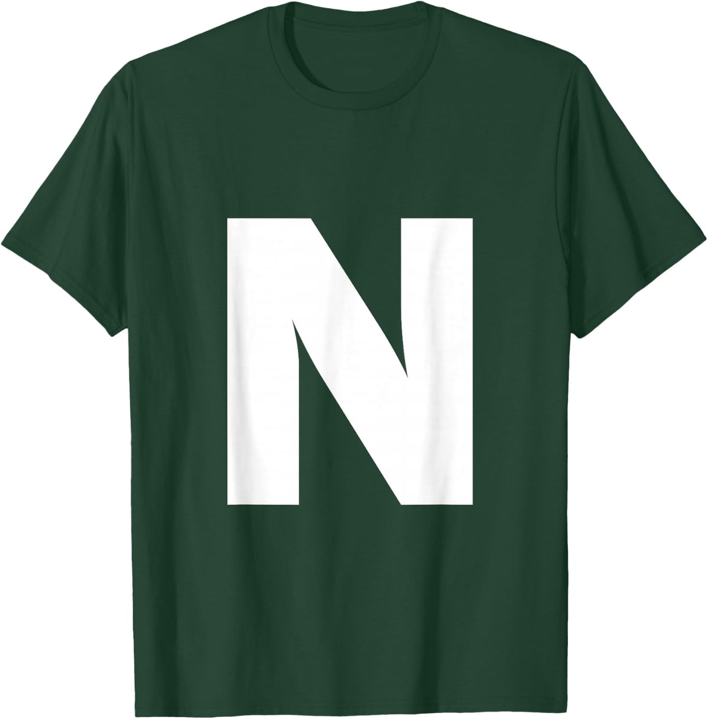 Letter N Capital Alphabet Monogram Initial T-Shirt - T-Shirt | Forest