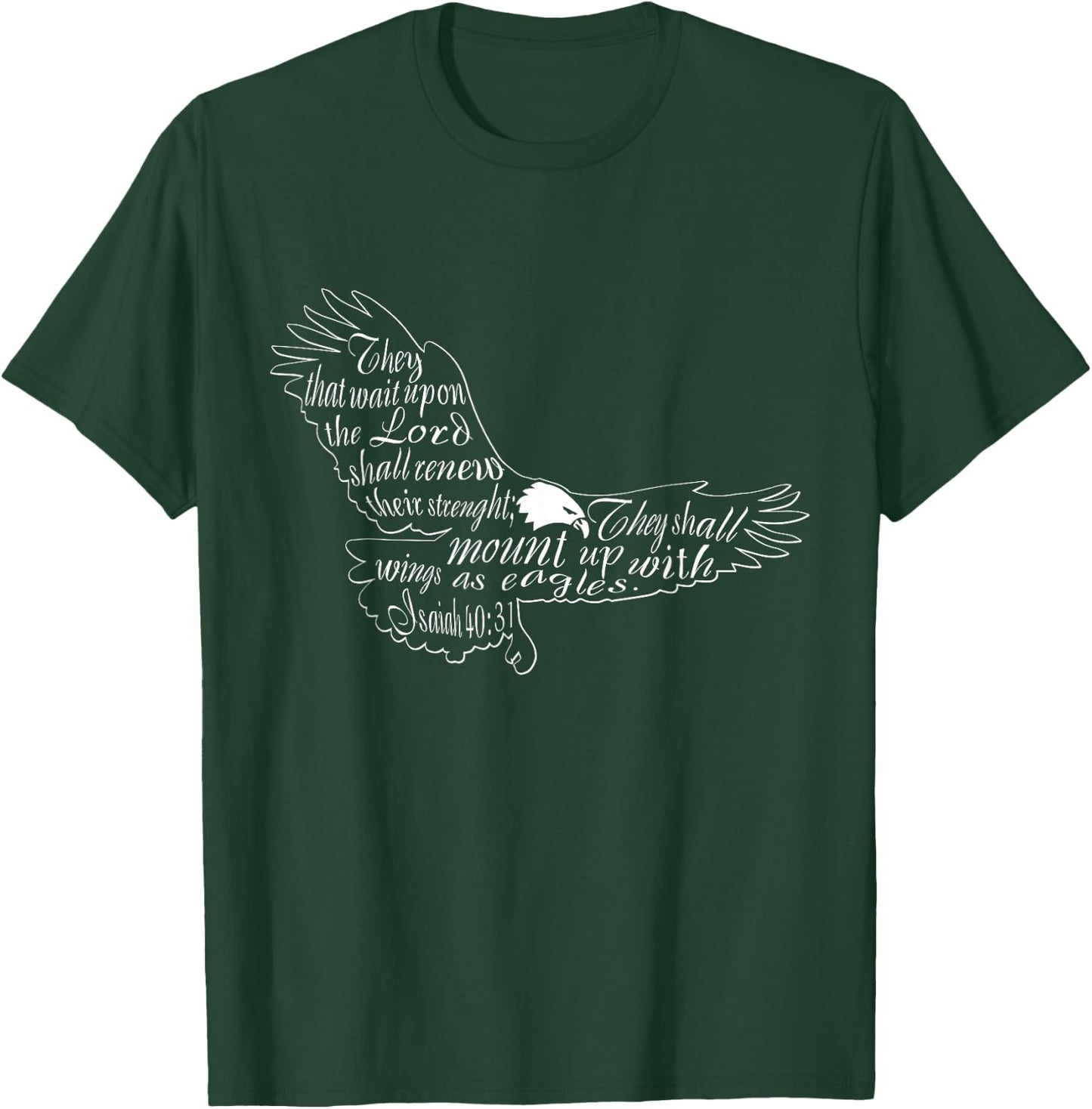 They That Wait Upon The Lord Eagle Religious T Shirt T-Shirt - T-Shirt | Forest