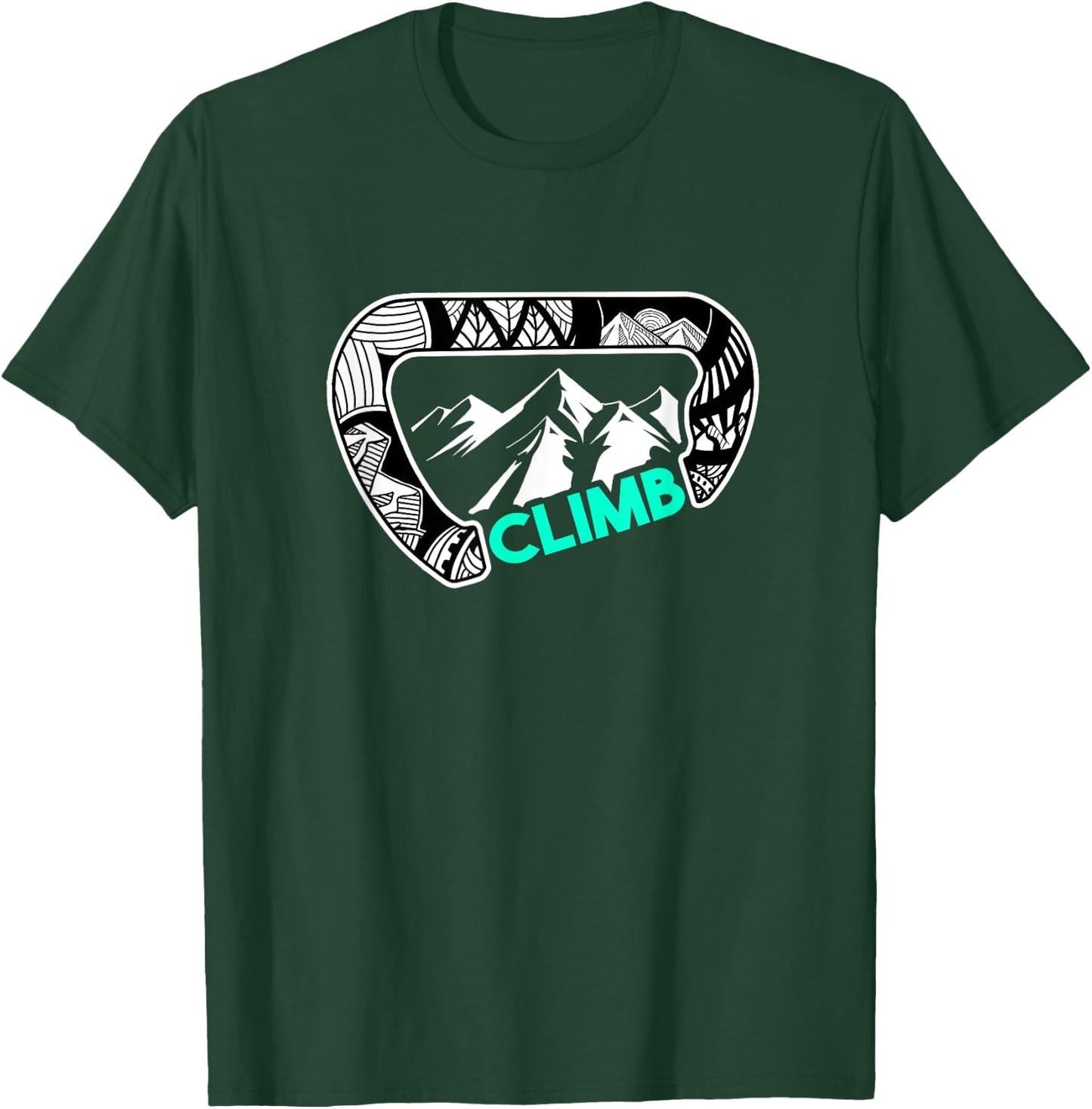 Carabiner Rock Climbing Gifts Print Climbing Bouldering T-Shirt - T-Shirt | Forest