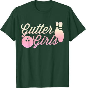 Gutter Girls Funny Vintage design For Bowlers T-Shirt - T-Shirt | Forest