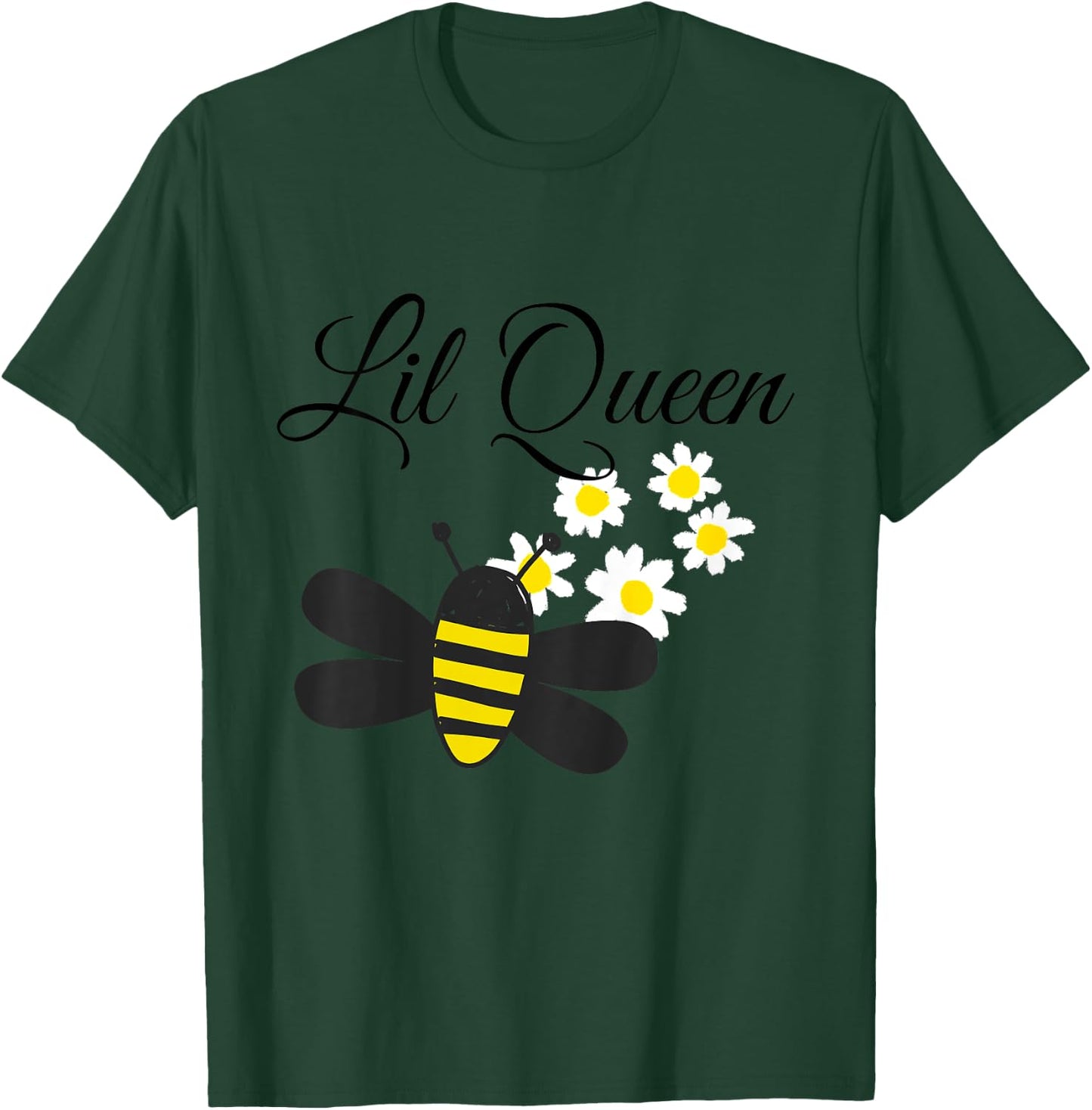 Youth Lil Queen Bee Girls Kids Funny Shirts T-Shirt - T-Shirt | Forest