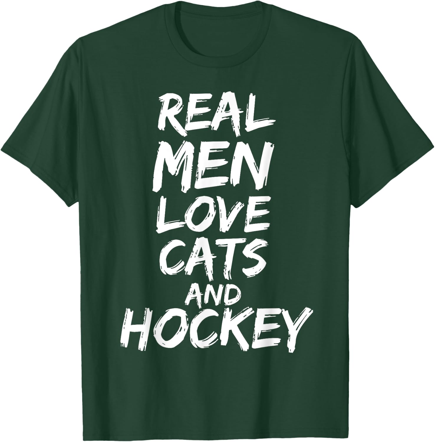 Real Men Love Cats and Hockey Shirt Funny Kitten Lover Shirt T-Shirt - T-Shirt | Forest