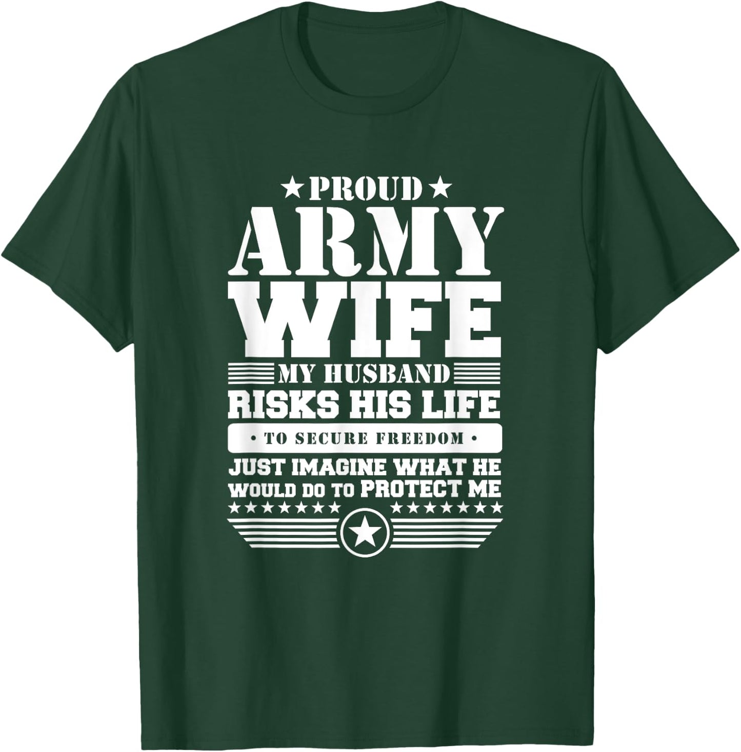 Proud Army Wife T Shirt Military Wife Protects Me T-Shirt - T-Shirt | Forest