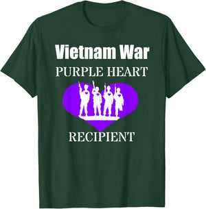Vietnam War Purple Heart Recipient Veterans Memorial Shirt T-Shirt - T-Shirt | Forest