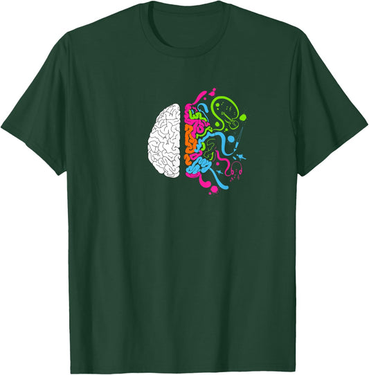 Creative Brain - Fun Science Geek Art Painting T-Shirt - T-Shirt | Forest