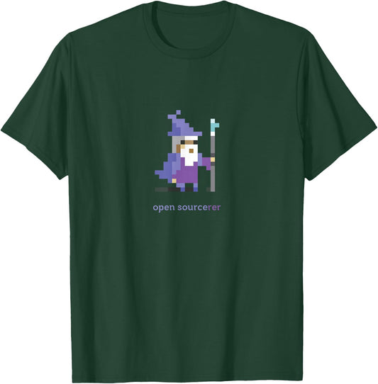 Open Source Sorcerer - Programmer Shirt T-Shirt - T-Shirt | Forest