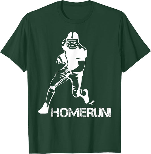 Homerun Football Funny Football Baseball Mix Up Humor T-Shirt - T-Shirt | Forest