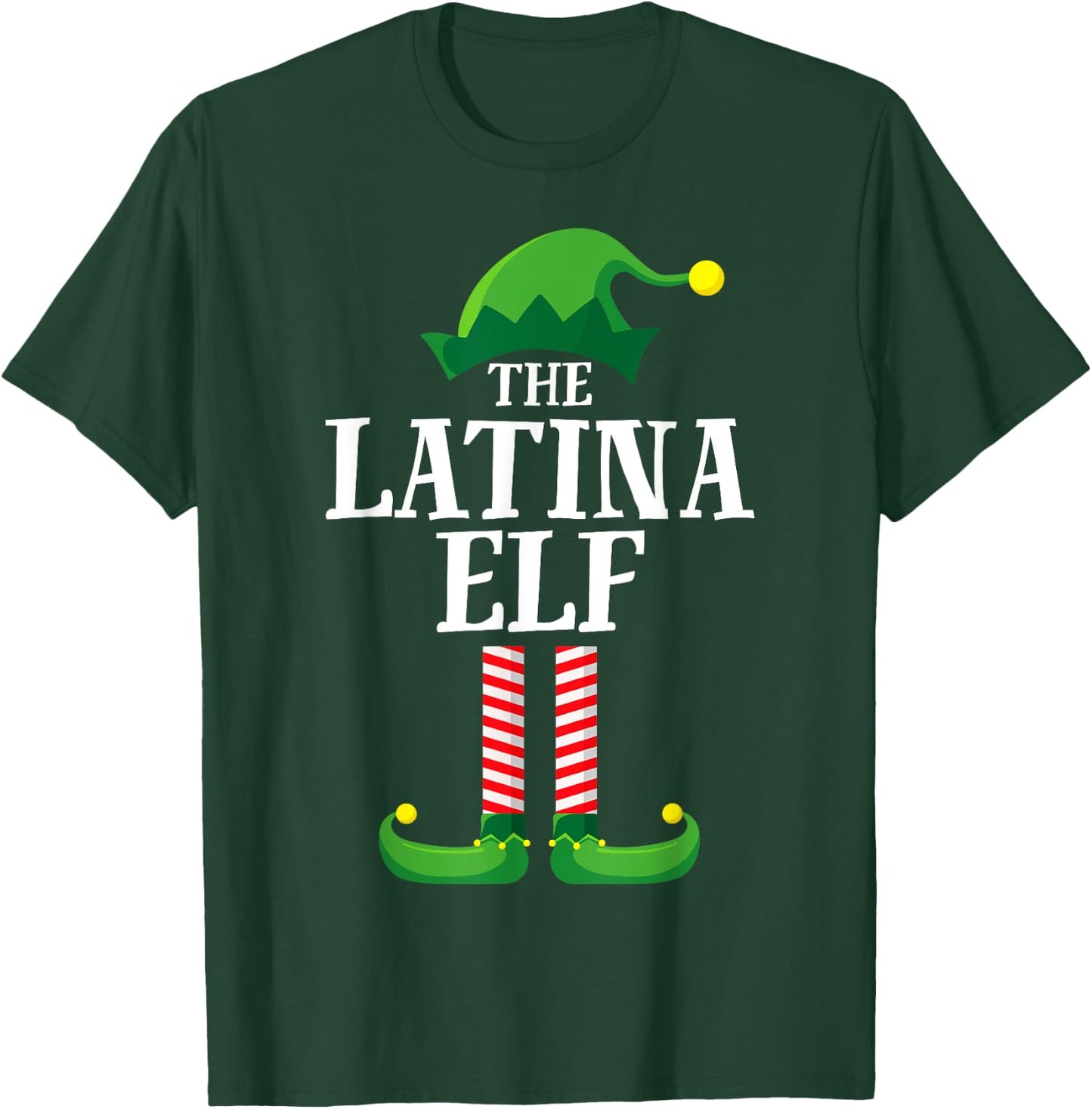 Latina Elf Matching Family Group Christmas Party T-Shirt - T-Shirt | Forest