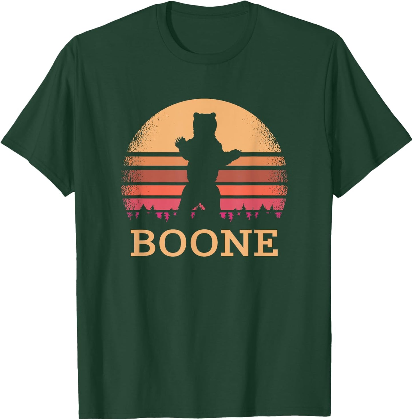 Boone North Carolina Vintage Bear NC Distressed 80s Sunset T-Shirt - T-Shirt | Forest
