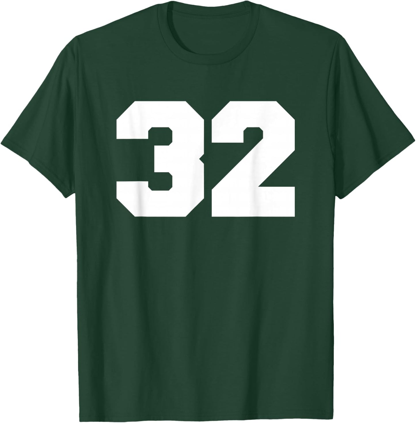 Number 32 Sports Jersey Player #32 Fan FRONT Print Varsity T-Shirt - T-Shirt | Forest