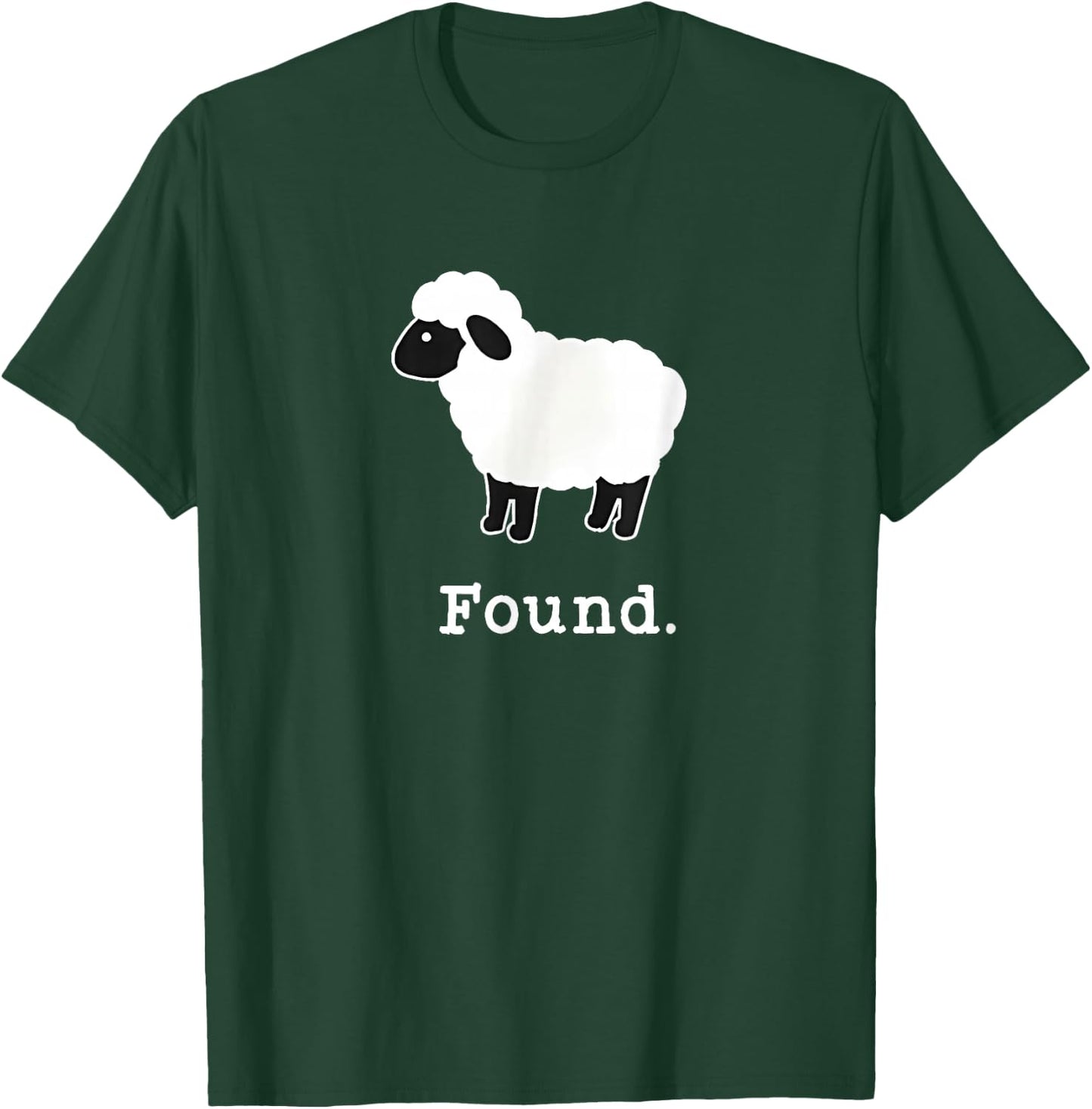 Found Minimalist Sheep Christian Psalm 23 Lamb Christian T-Shirt - T-Shirt | Forest