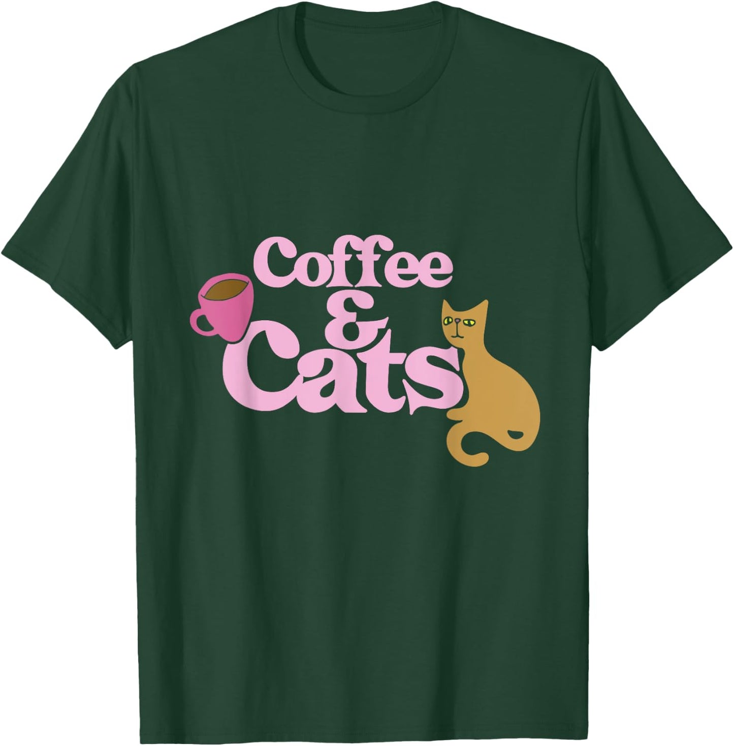 Coffee and Cats shirt cat lovers I love coffee Men Women Girls Kids T-Shirt - T-Shirt | Forest