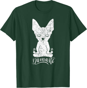 Chihuahua Yoga Namaste Meditation Dog Funny T-Shirt - T-Shirt | Forest