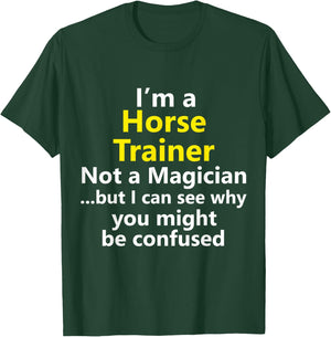 SAQIK CO Funny Horse Trainer Coach Job Equestrian Instructor T-Shirt - T-Shirt | Forest