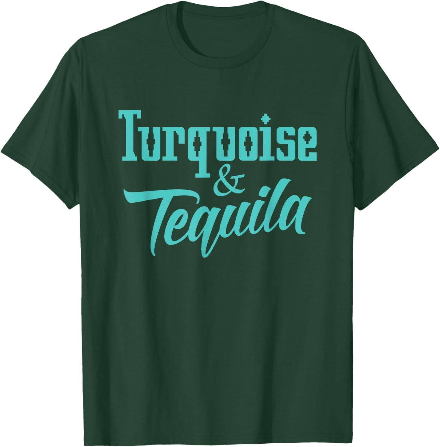 Cute Turquoise & Tequila Beautiful Aztec Inspired Design T-Shirt - T-Shirt | Forest