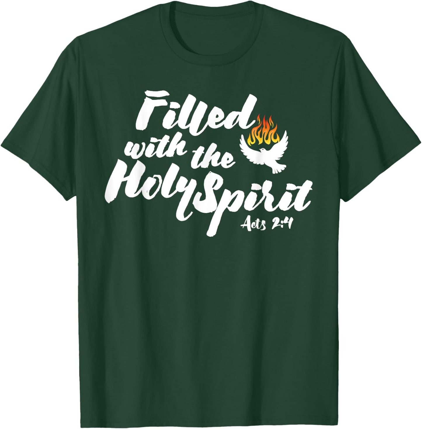 Tongues of Fire Flame Holy Spirit Acts 2 Pentecost Dove T-Shirt - T-Shirt | Forest