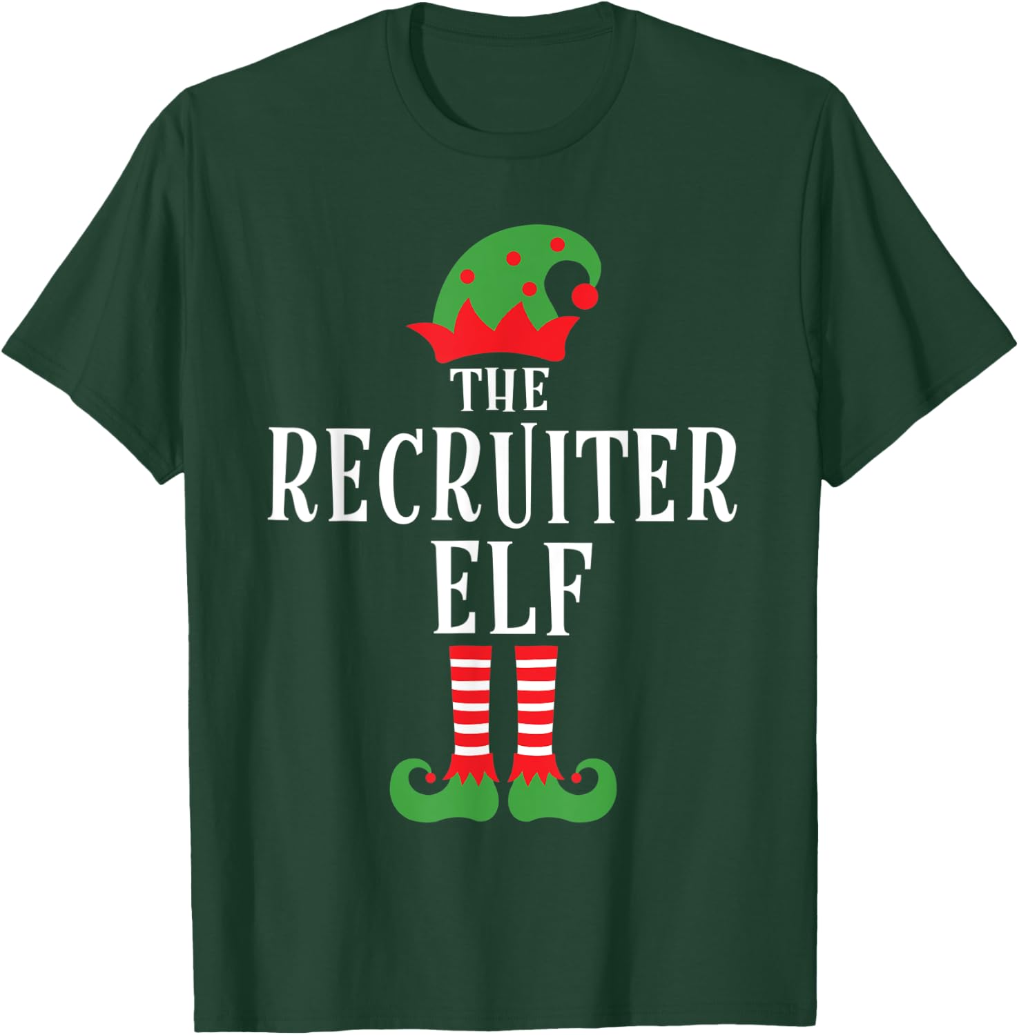 Recruiter Elf Family Matching Group Christmas Gift Funny T-Shirt - T-Shirt | Forest