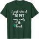 Just Want to Pet My Cats And Knit Funny Knitting Women T-Shirt - T-Shirt | Forest