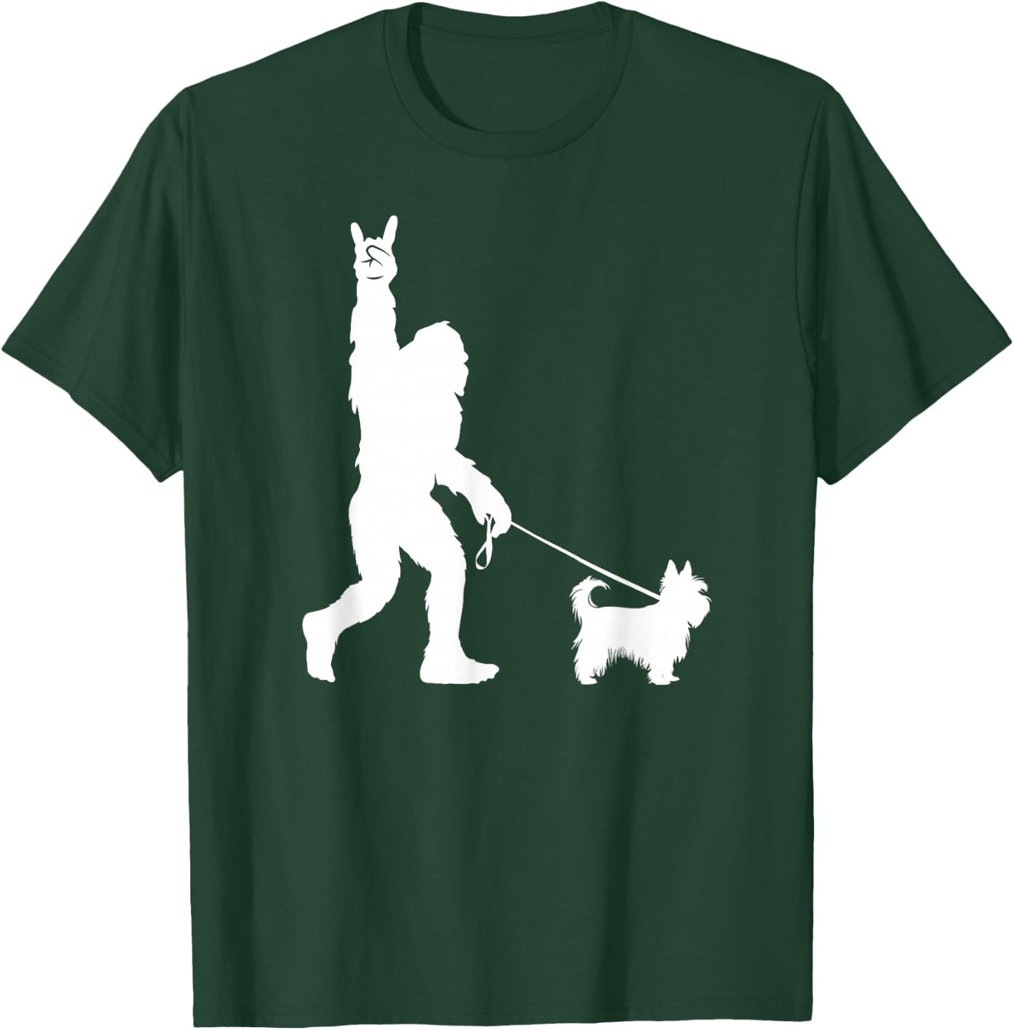 Bigfoot Walking Yorkshire Terrier Sasquatch Yorkie Dog T-Shirt - T-Shirt | Forest