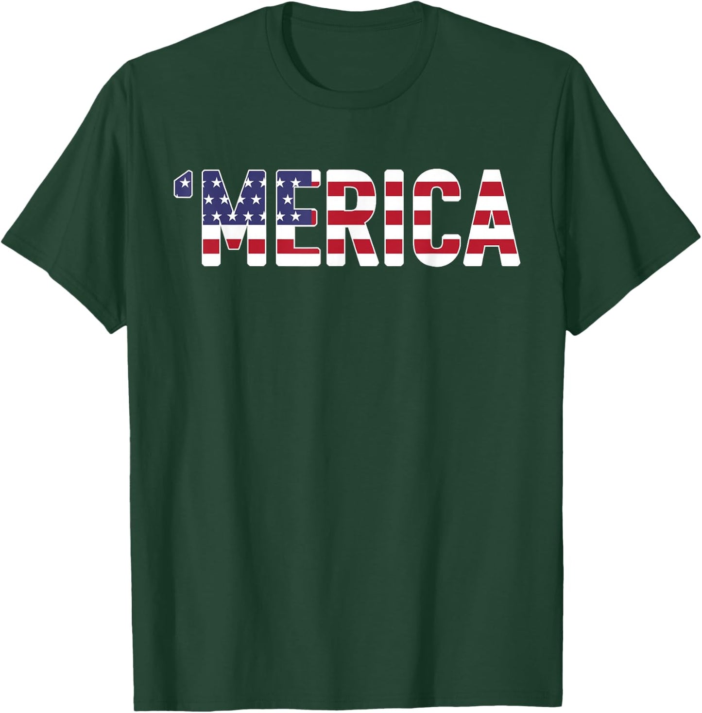 'Merica - Patriotic Flag USA United States America Novelty T-Shirt - T-Shirt | Forest