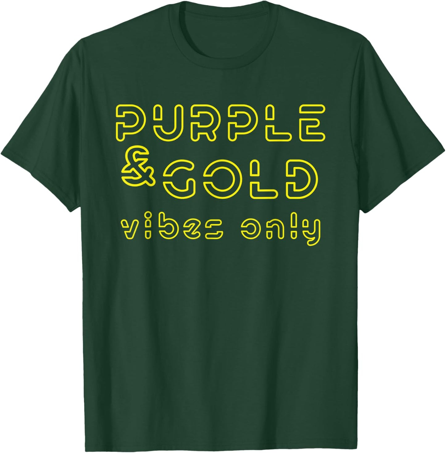 Purple & Gold Game Time Game Day Vibes only T-Shirt - T-Shirt | Forest