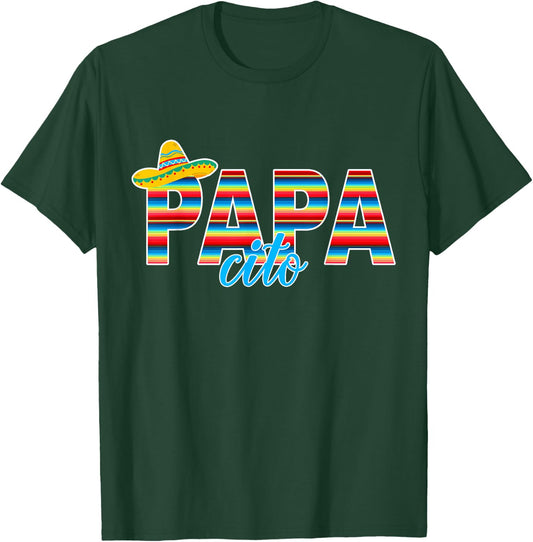 Papacito Serape Mexican Sombrero Cinco de Mayo T-Shirt - T-Shirt | Forest