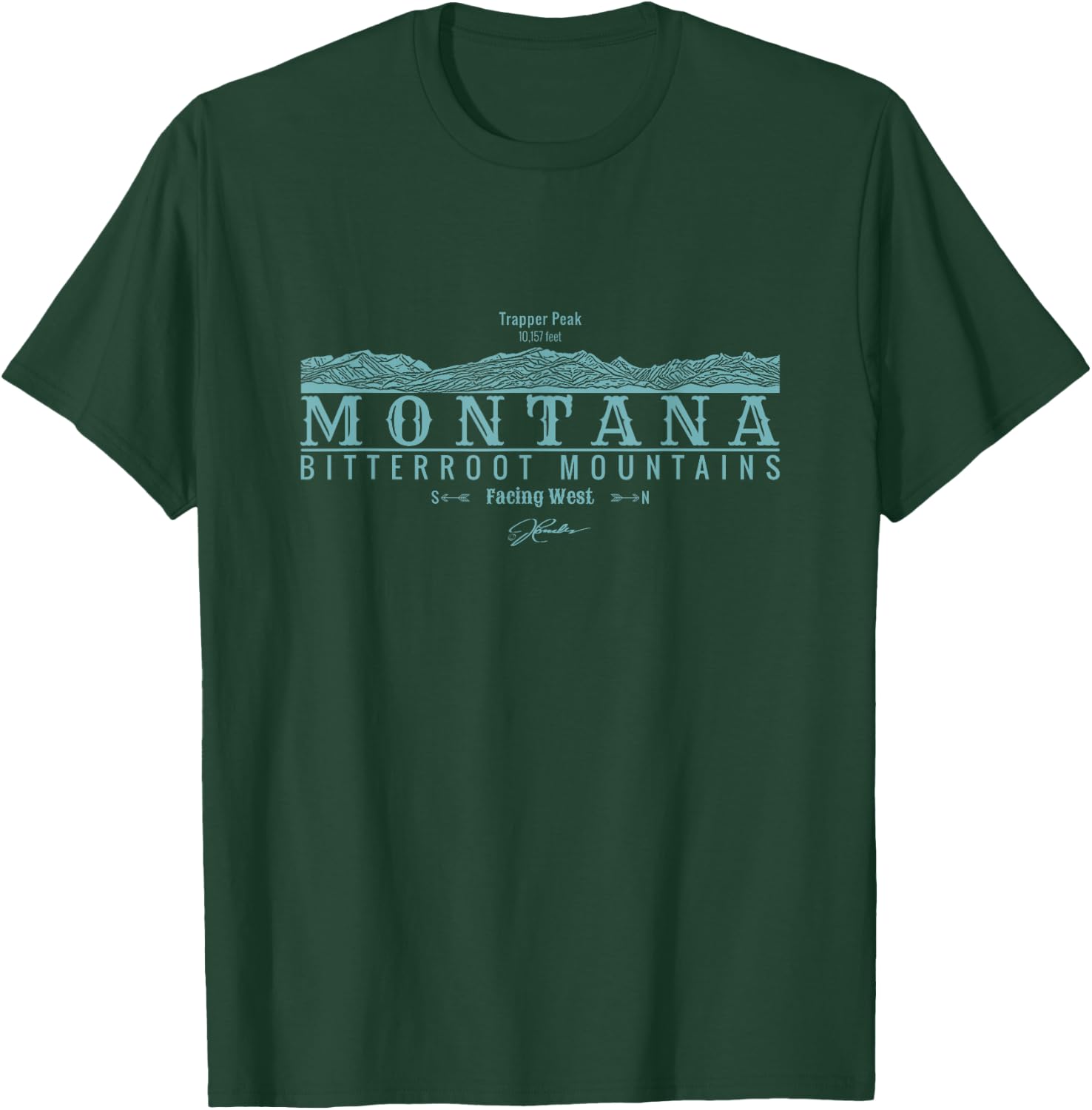 JCombs: Montana, Bitterroot Mtns, Trapper Peak T-Shirt - T-Shirt | Forest