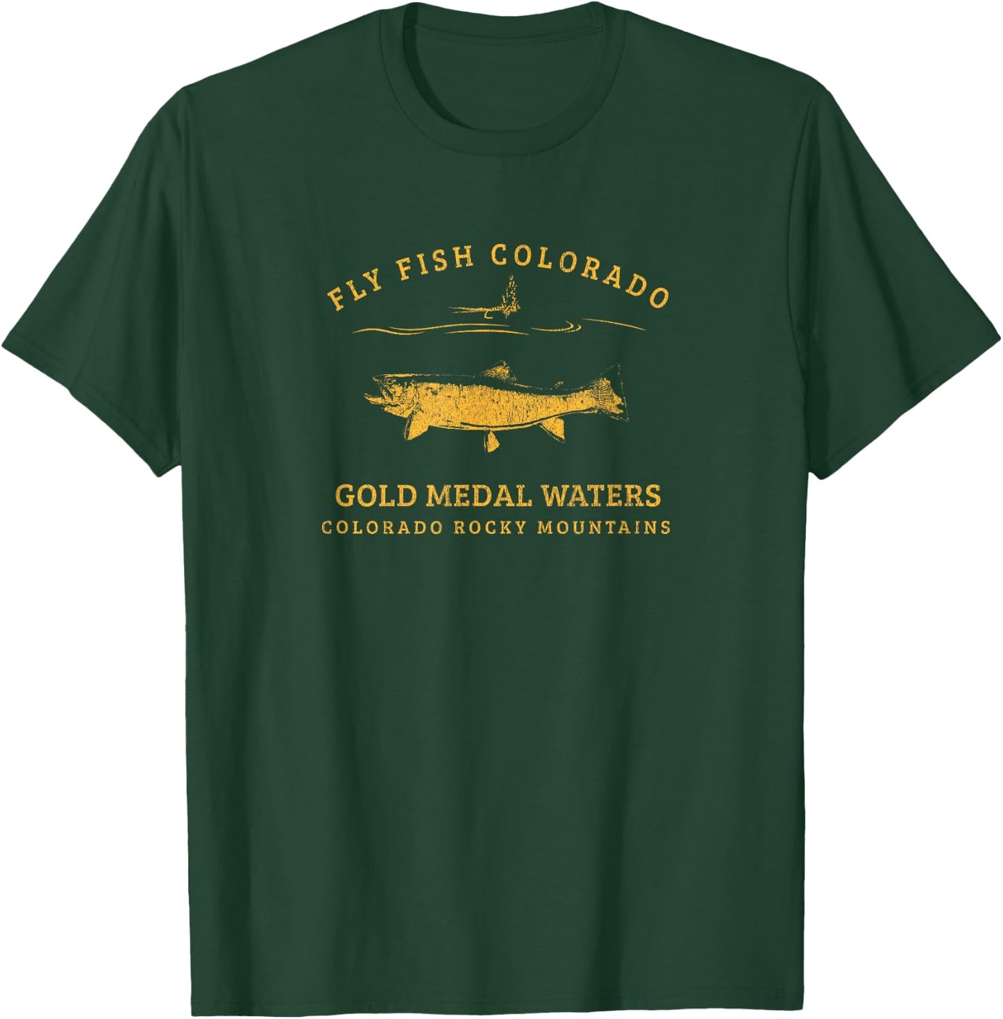Retro-style Colorado Trout Fly Fishing T-Shirt - T-Shirt | Forest