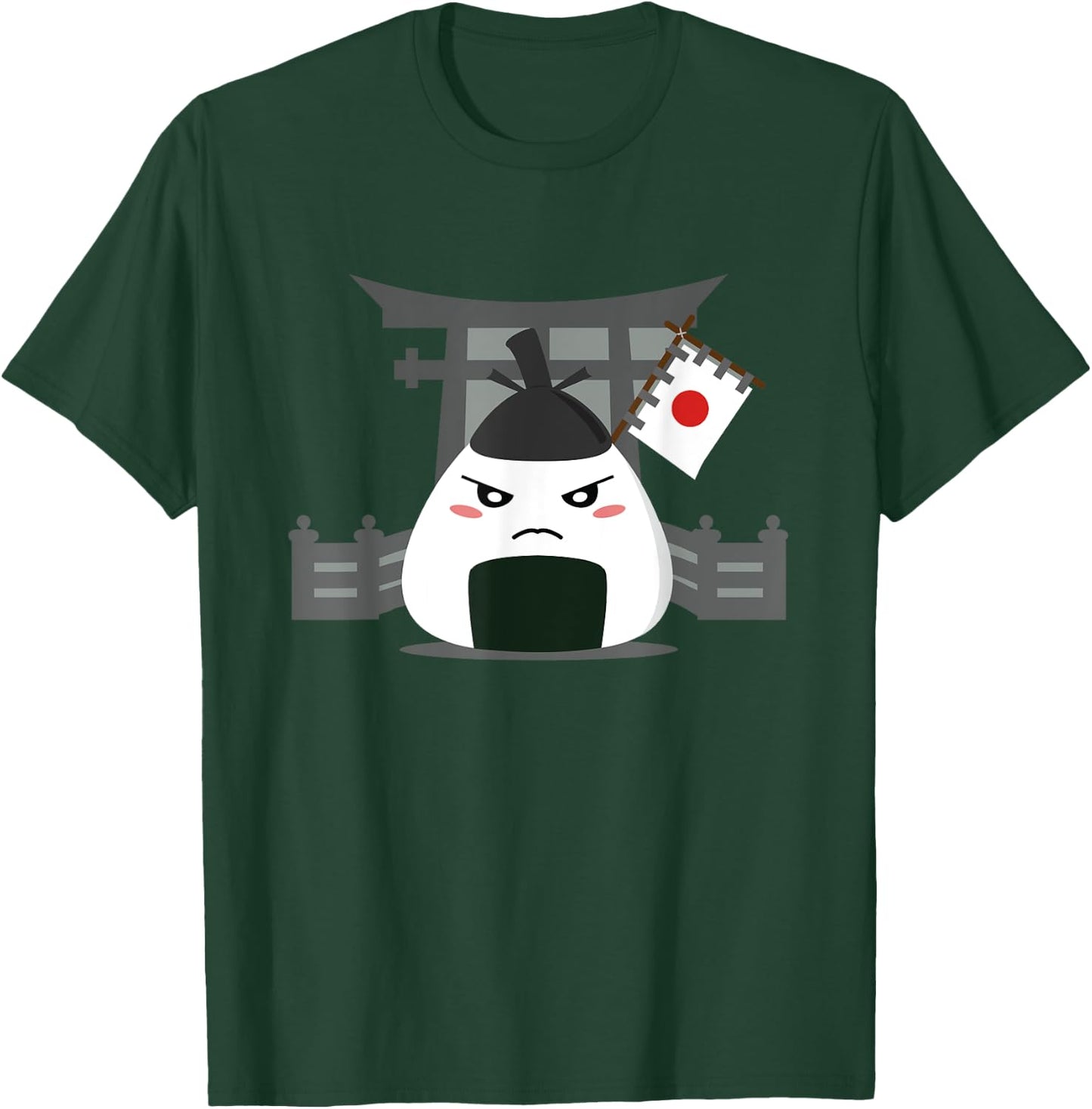 Angry Onigiri - Kawaii Japanese Food T-Shirt - T-Shirt | Forest
