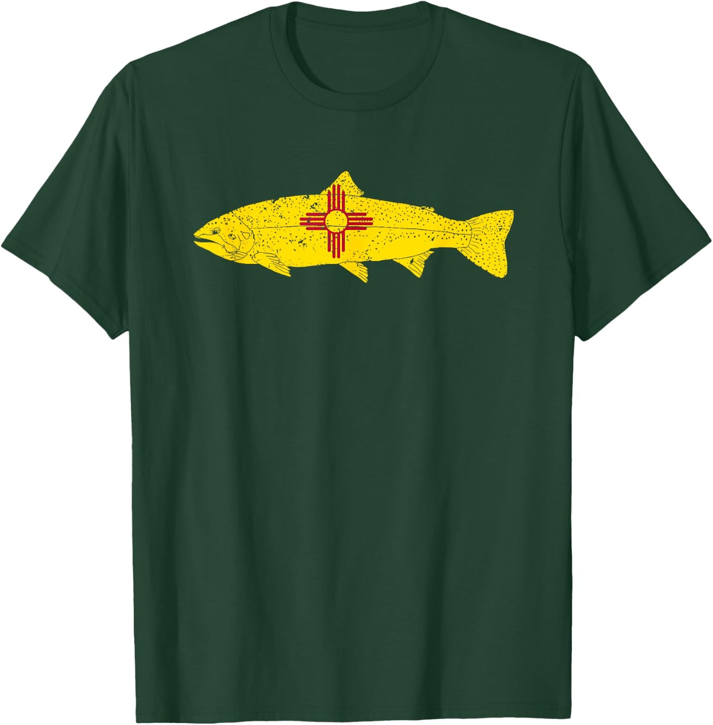State of New Mexico Fishing Flag - Vintage Fish Trout T-Shirt - T-Shirt | Forest