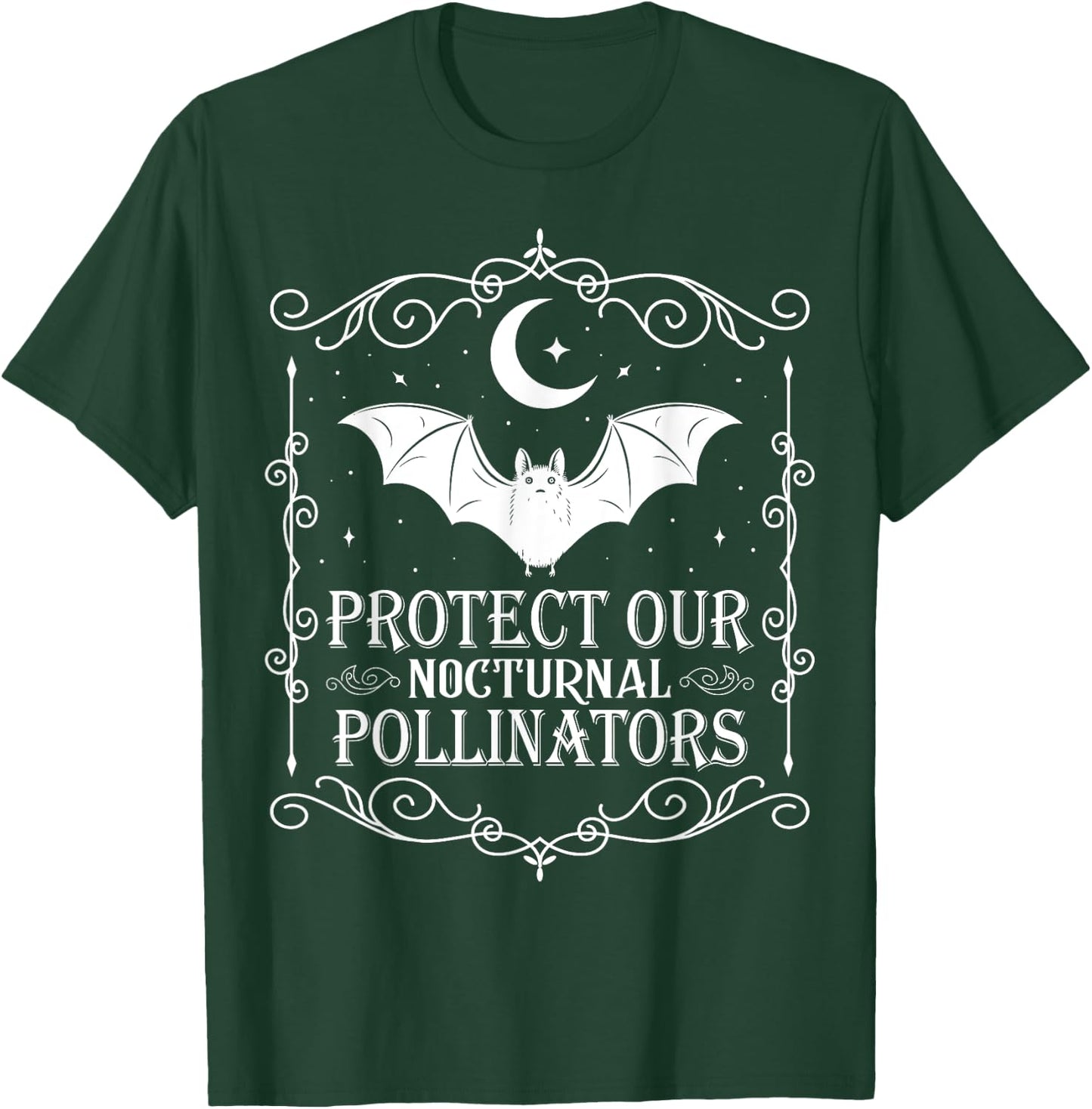 Protect Our Nocturnal Pollinators Bat Lover Halloween T-Shirt - T-Shirt | Forest