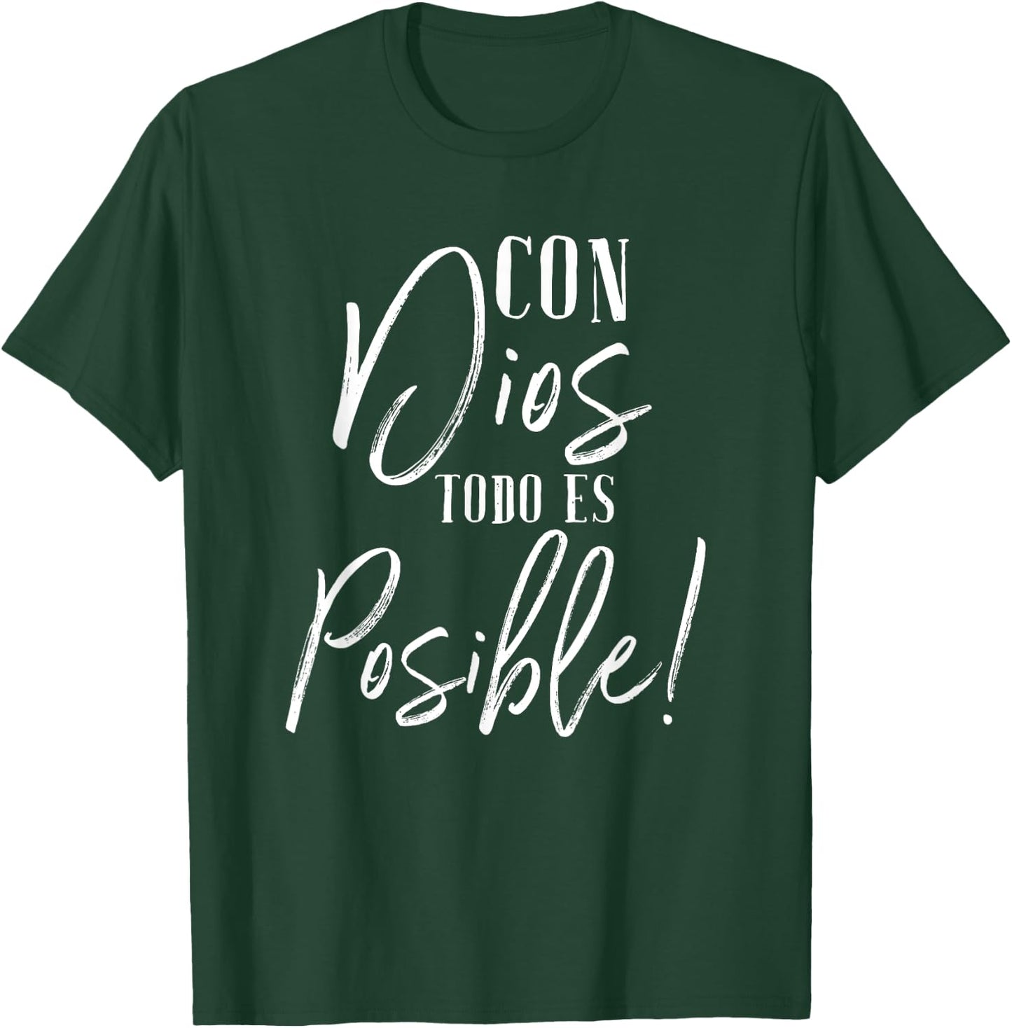 Con Dios Todo Es Posible Shirt Christian Spanish Espanol T-Shirt - T-Shirt | Forest