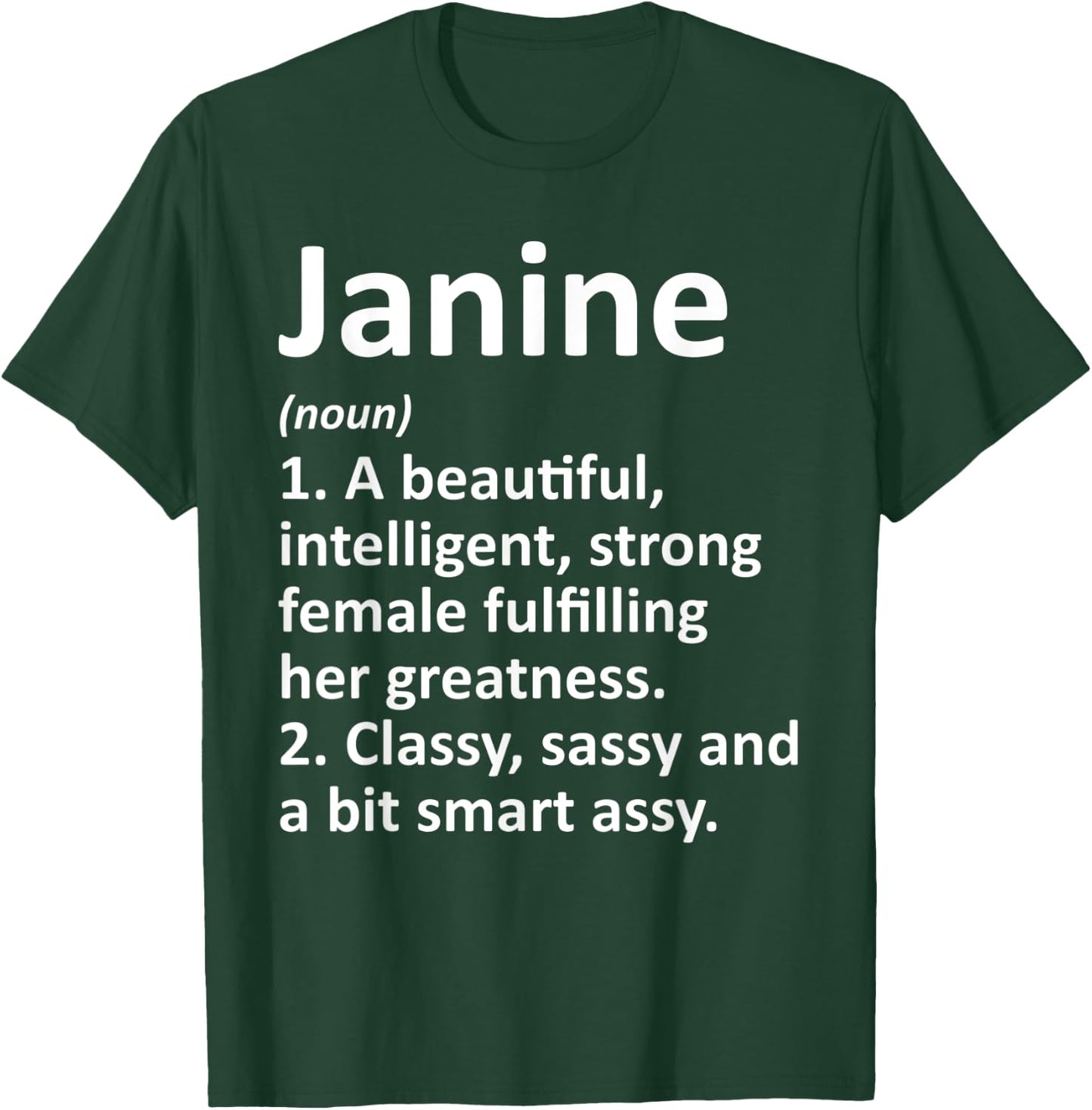 JANINE Definition Personalized Name Funny Christmas Gift T-Shirt - T-Shirt | Forest