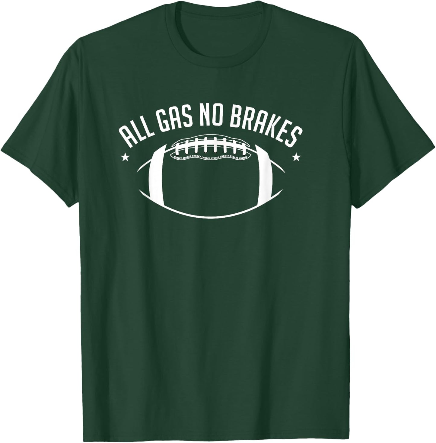 Football All Gas No Brakes Youth Gift T-Shirt - T-Shirt | Forest