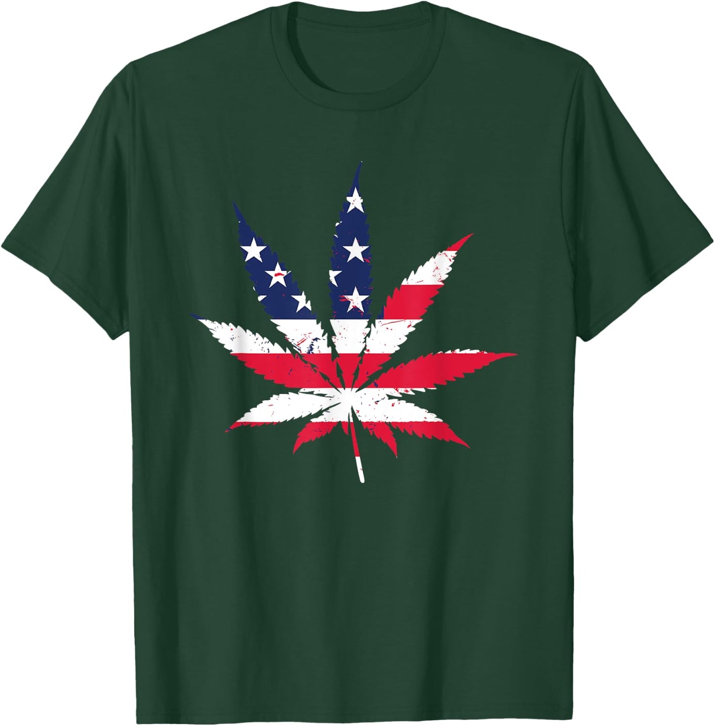 Cannabis USA Graphic T Shirt Marijuana Weed America T-Shirt - T-Shirt | Forest