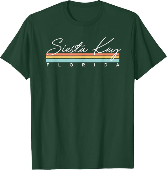 Retro Siesta Key Florida T-Shirt - T-Shirt | Forest