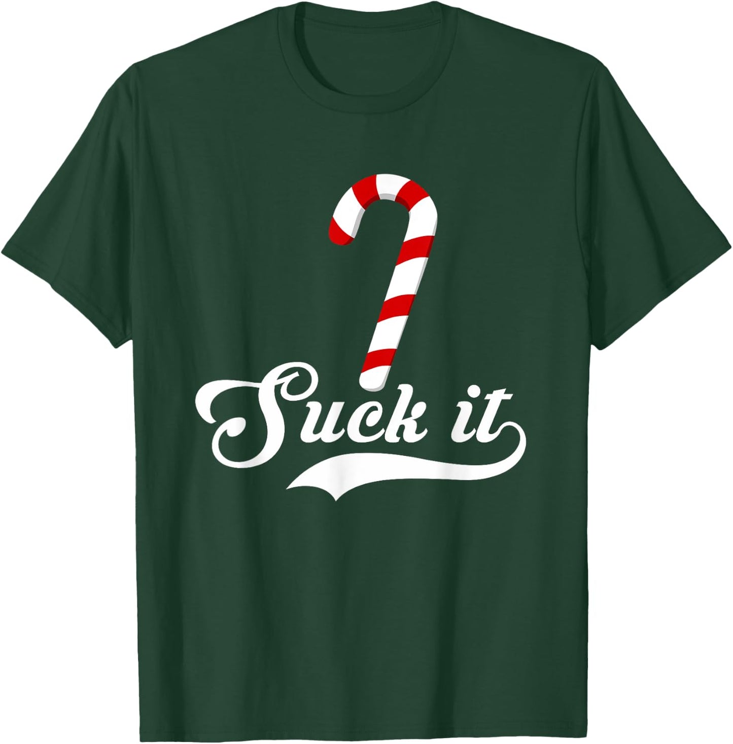 Suck It Candy Cane Christmas Adult Humor T-Shirt - T-Shirt | Forest