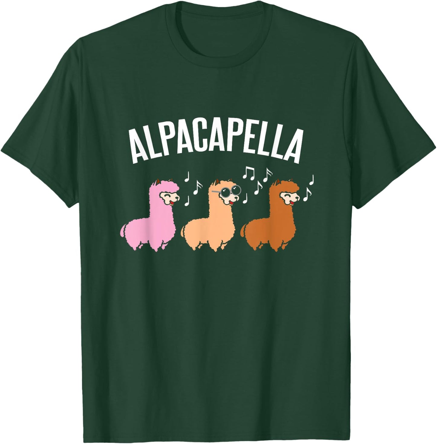 Alpacapella Cute woolly Acapella Alpaca Musician T-Shirt - T-Shirt | Forest