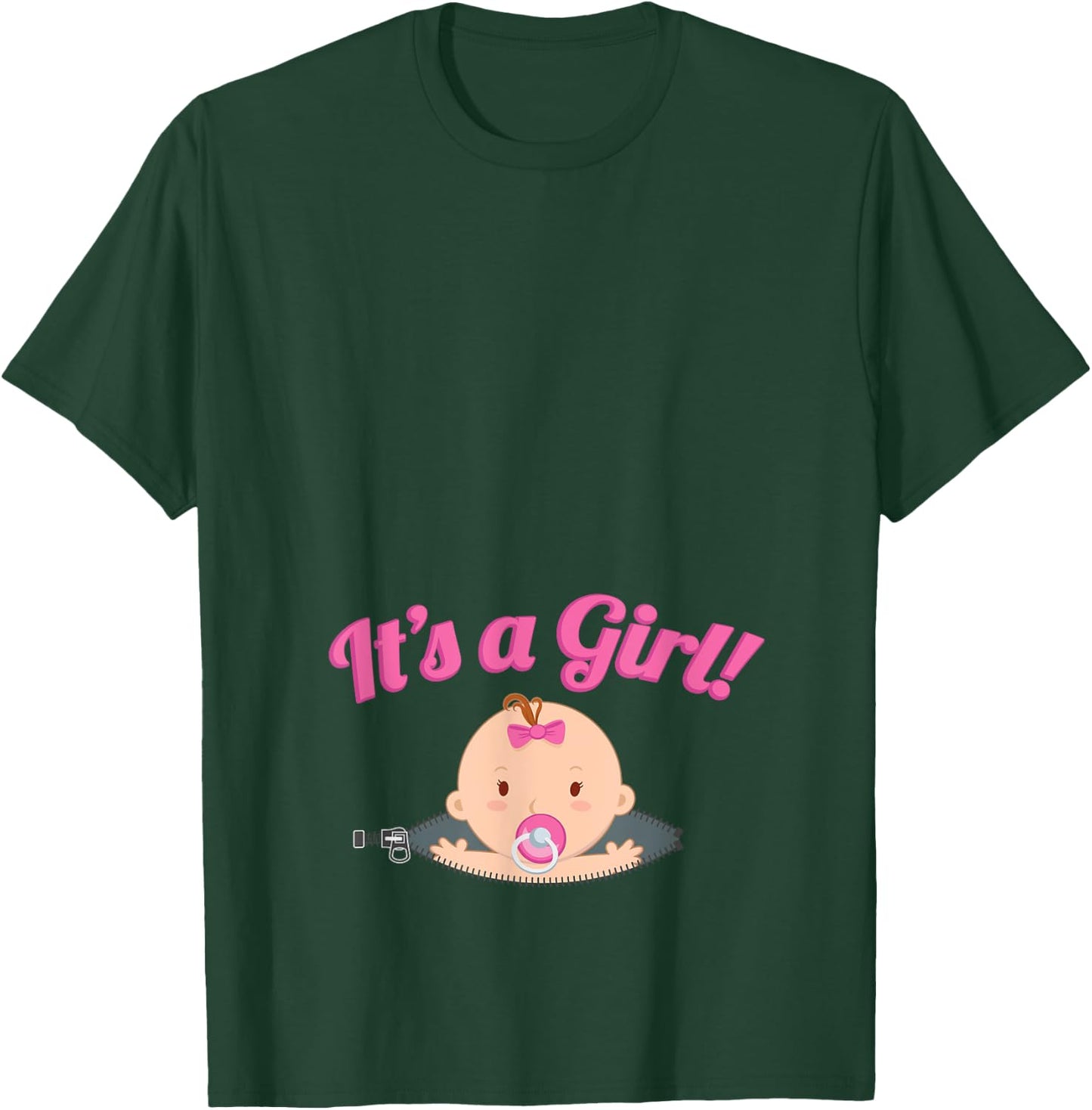 Pregnancy Shirt, It's A Girl! Baby Peeking Out, Zany Brainy T-Shirt - T-Shirt | Forest
