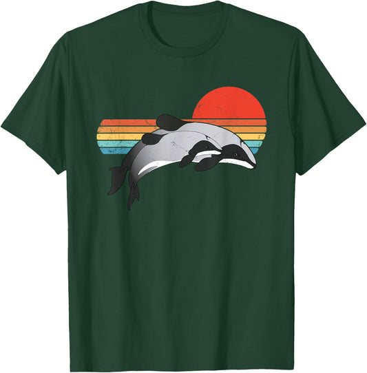 Maui Dolphin Hector's Dolphin vintage sunset T-Shirt - T-Shirt | Forest
