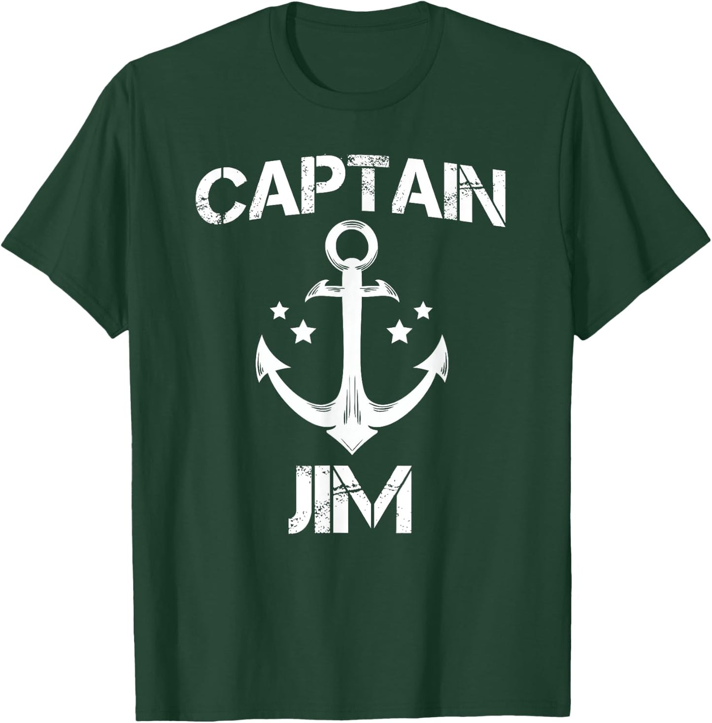 CAPTAIN JIM Funny Birthday Personalized Name Boat Gift T-Shirt - T-Shirt | Forest