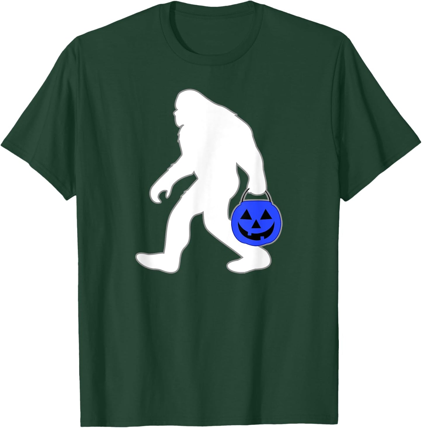 Halloween Autism Blue Pumpkin Bucket Trick or Treat Bigfoot T-Shirt - T-Shirt | Forest