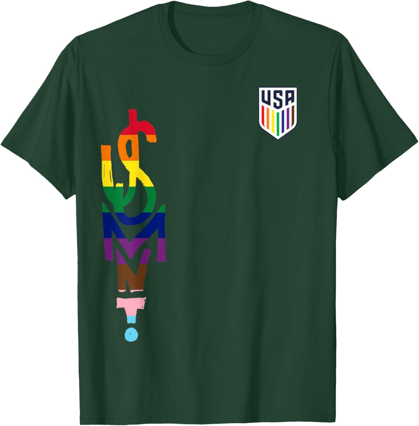 Officially Licensed USMNT Soccer Apparel, USM.N.T. Pride T-Shirt - T-Shirt | Forest