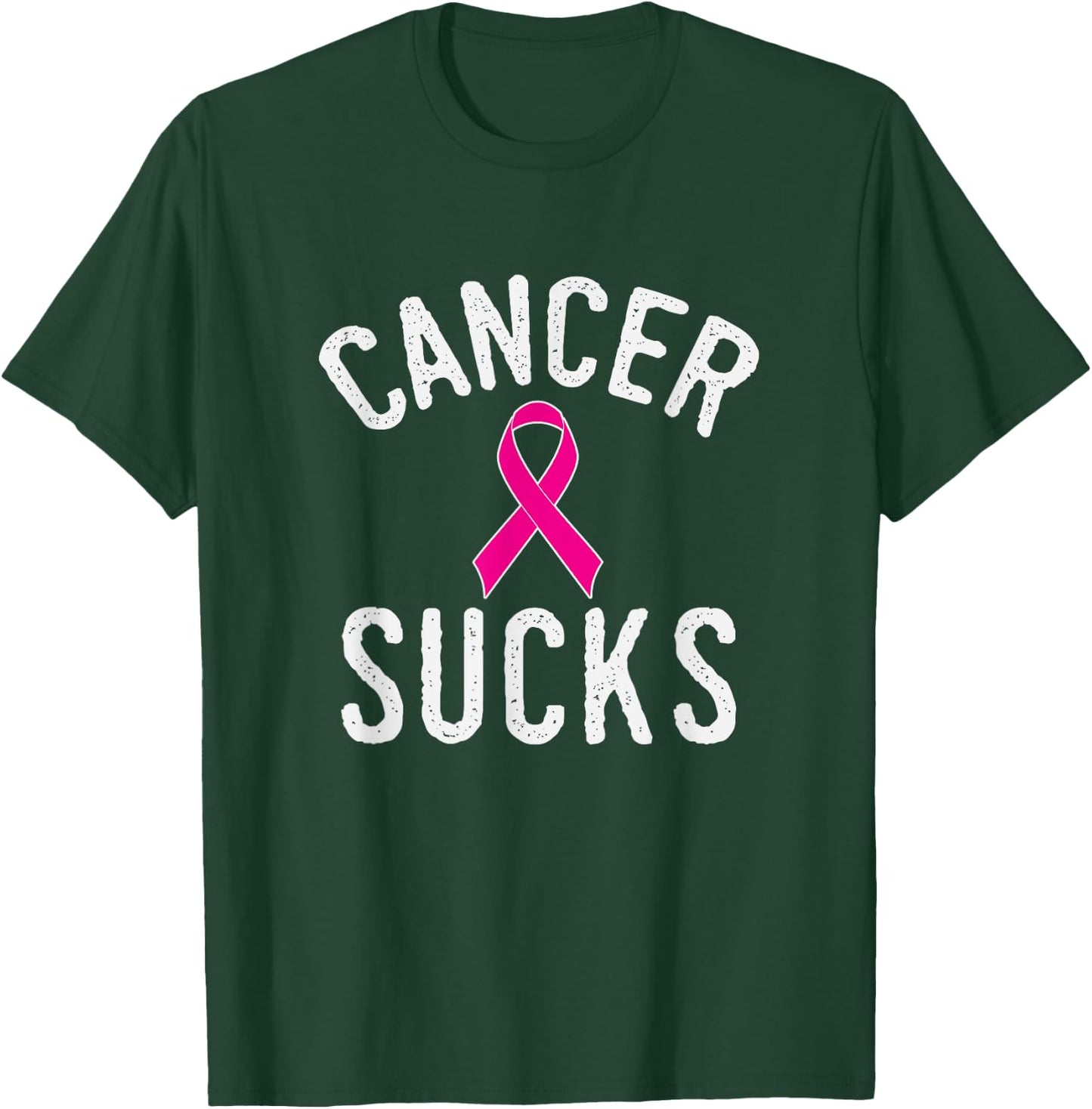 Pink Ribbon Breast Cancer Awareness Month Cancer Sucks T-Shirt - T-Shirt | Forest