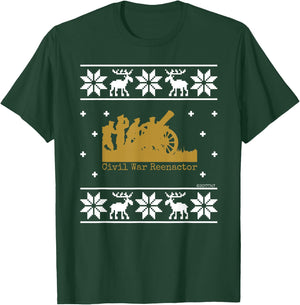 Civil War Re-enactor Ugly Christmas Shirt T-Shirt - T-Shirt | Forest