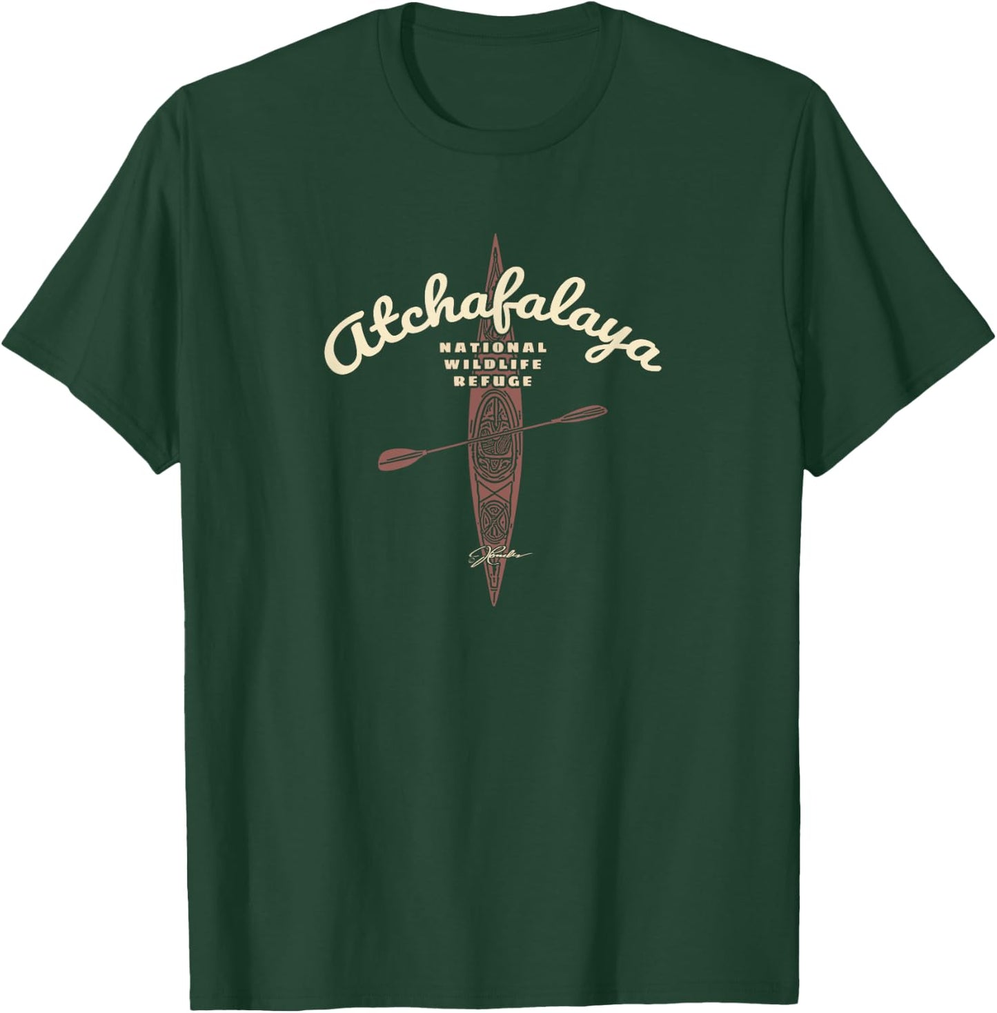 JCombs: Atchafalaya National Wildlife Refuge Kayak T-Shirt - T-Shirt | Forest