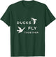 Ducks Fly Together Flying Double Duck T-Shirt - T-Shirt | Forest